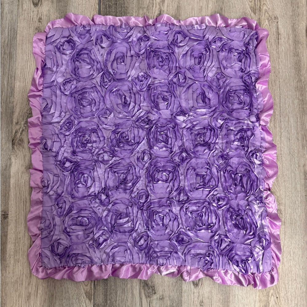 Purple Floral Satin baby Blanket